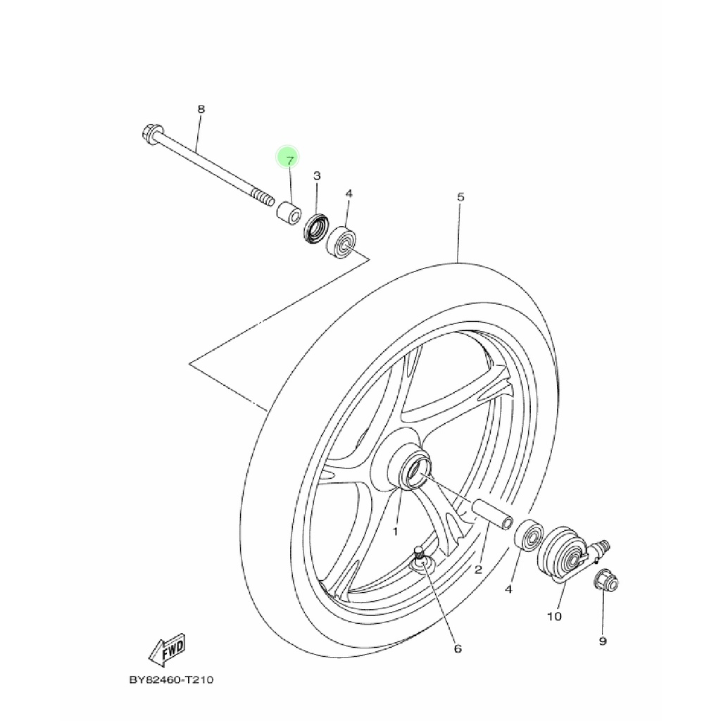 COLAR COLLAR BOSH BOS BUSH RODA DEPAN KANAN MIO M3 S Z SOUL GT FINO XRIDE X RIDE  GEAR 125 LEXI ORIGINAL YGP 90387-10277