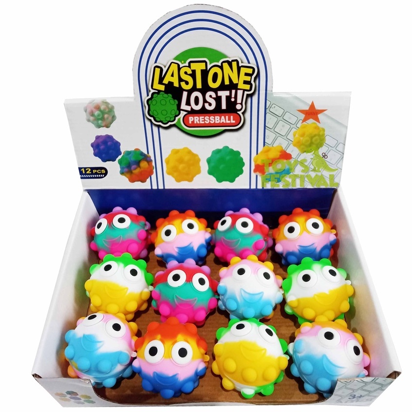 1 Buah Mainan Pressball Squishy Pop It Bola Lampu Multicolor