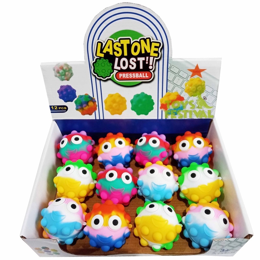 1 Buah Mainan Pressball Squishy Pop It Bola Duri Lampu Menyala Multicolor