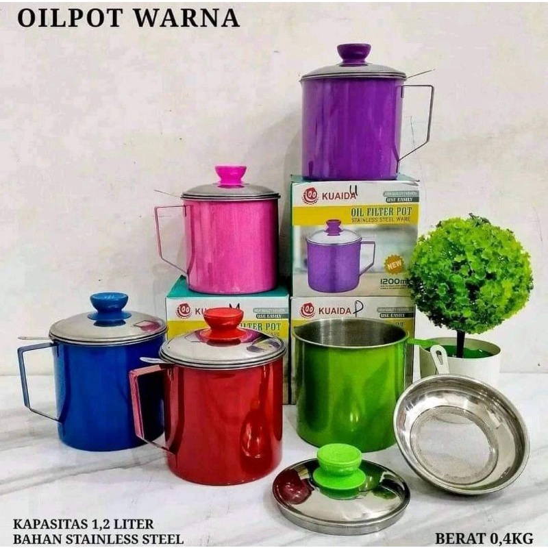 Wadah Saringan Minyak Ukuran Besar / Oil Pot Stainless Steel