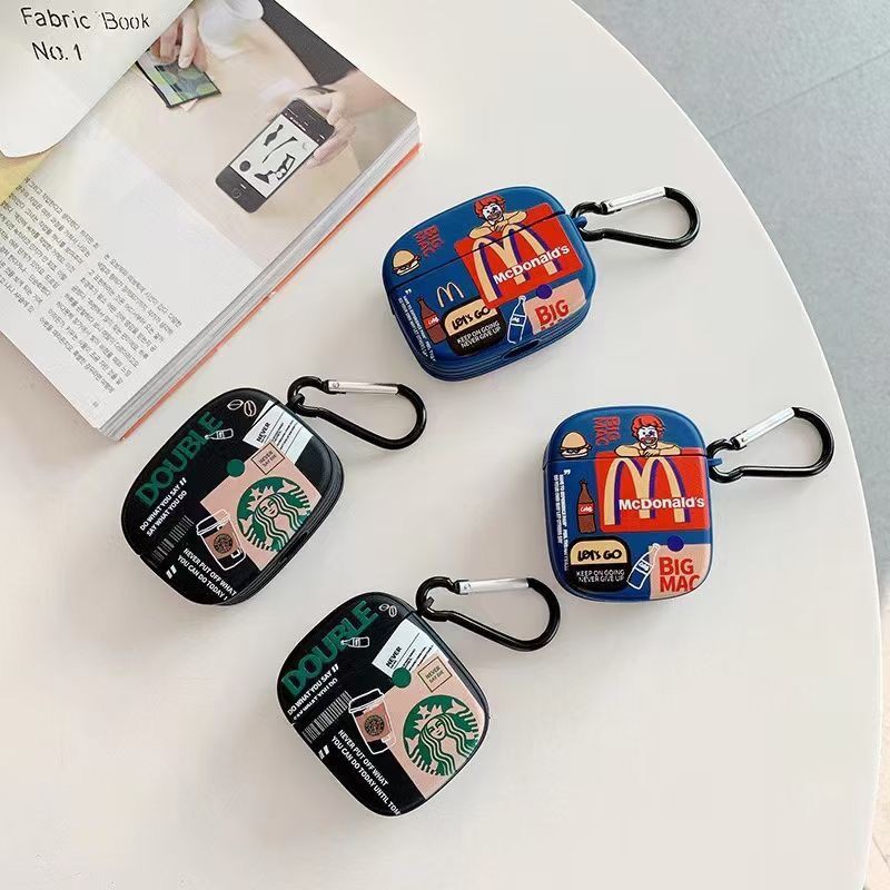 Case Bahan Tpu Matte Tiga Sisi Motif Mcdonald 's Starbucks Untuk Iphone 7 12 Pro Max