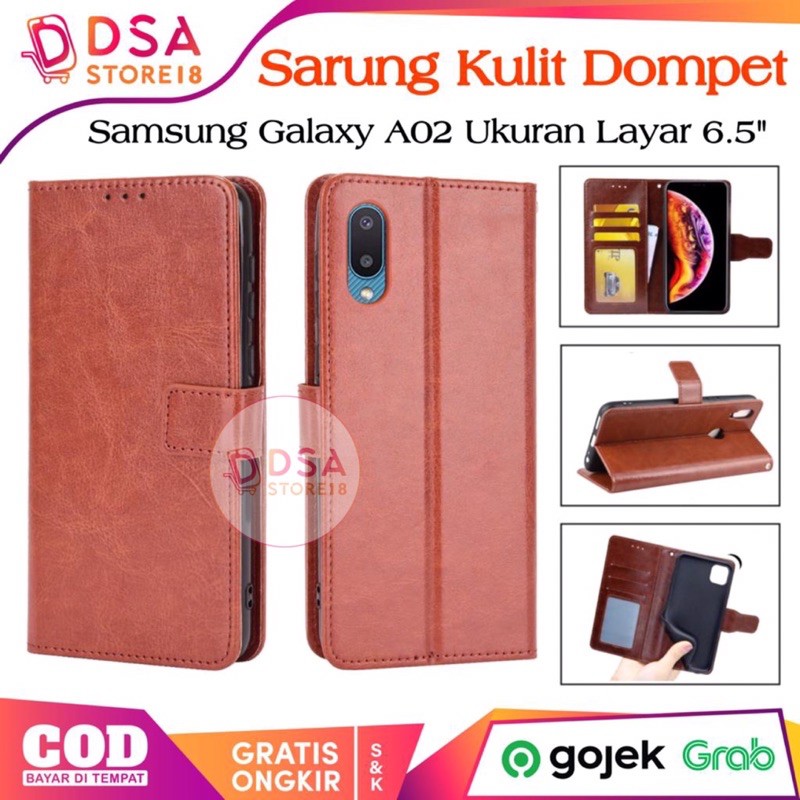 Case Samsung A02 / Casing Samsung A02 / Leather Case Flip Cover Wallet Dompet Hp Casing Kulit