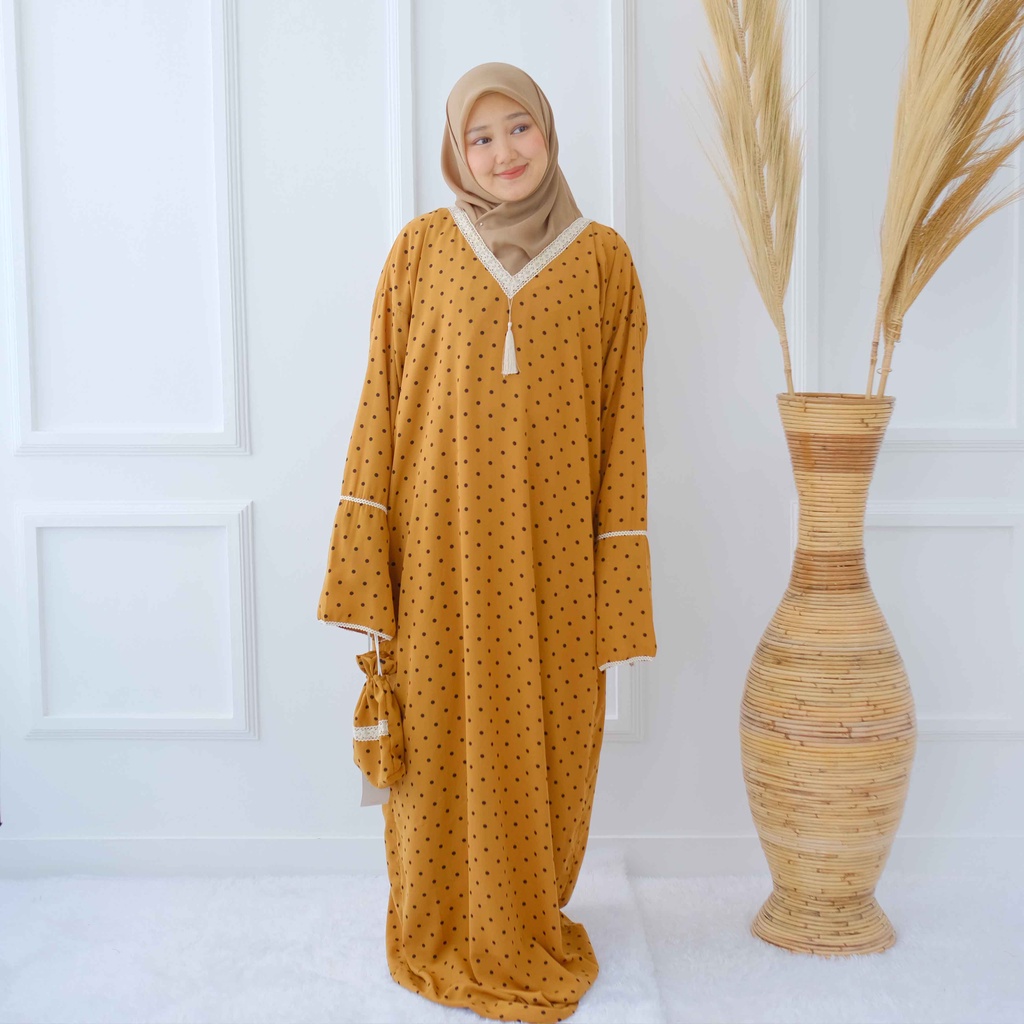 ASPUT - Maira Mustard (deffect) Mukena Abaya Turki Motif