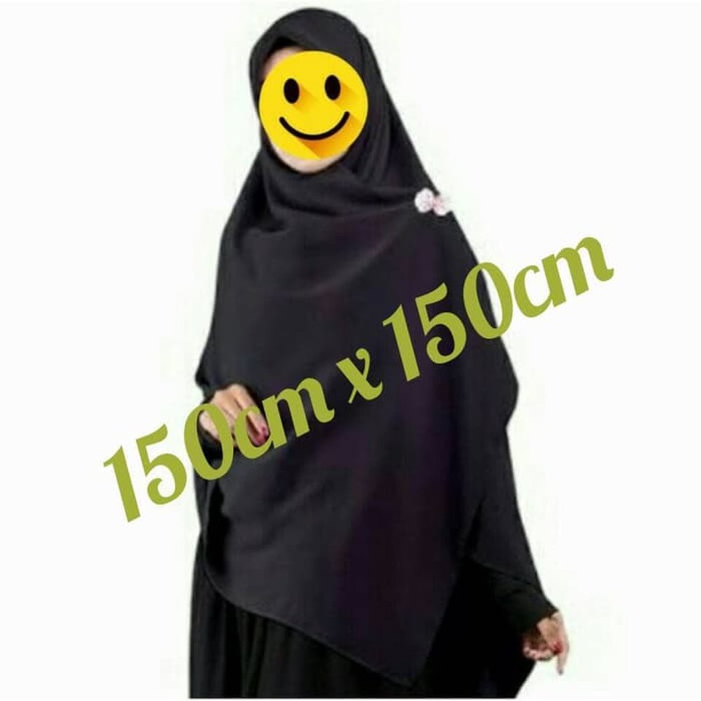 Eklusif Big Sale Jilbab Segi Empat Jumbo Warna Hitam Polos Gilaa