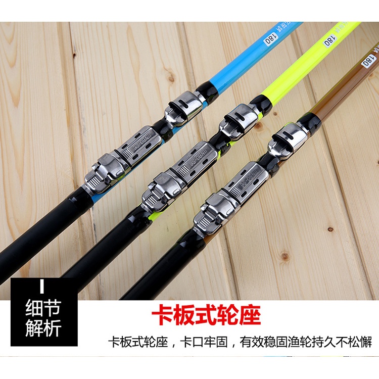 Rod Microfishing Joran Pancing Spinning Carbon Fiber 2 Segments 1.8M TaffSPORT Spartacus 180  - Blue