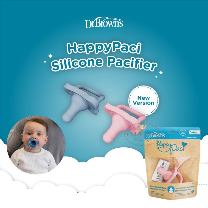 Dr.Brown's HappyPaci One-Piece Silicone Pacifier 0m+ | Empeng bayi / Dot bayi