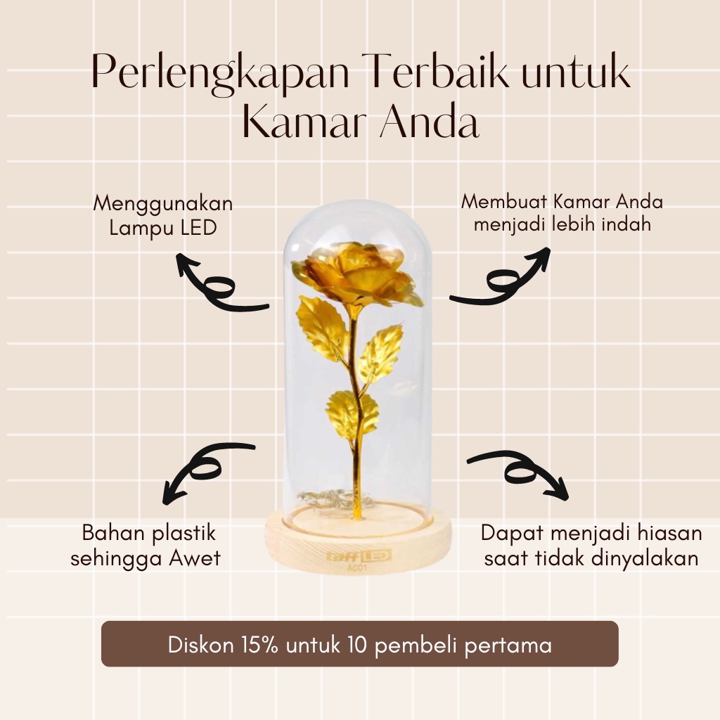 Bunga Mawar Lampu LED - Lampu Bunga