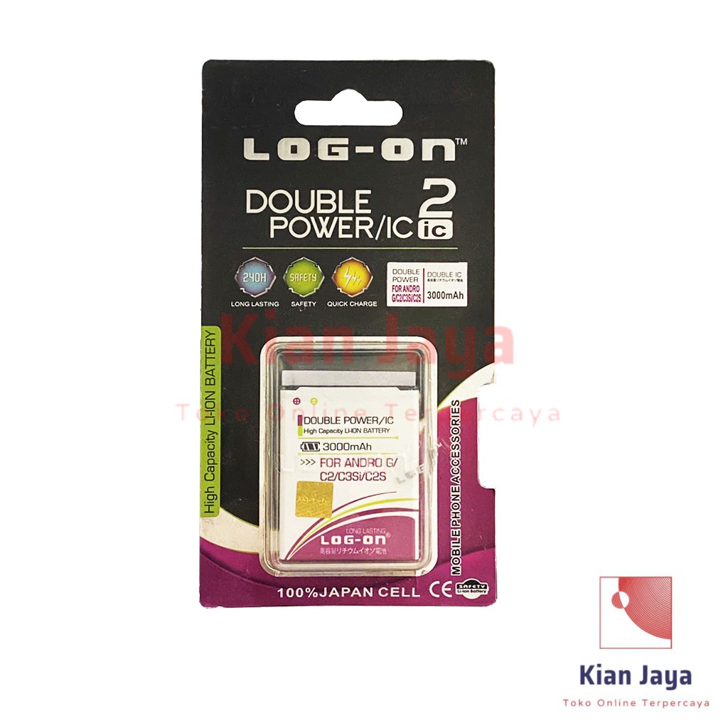 Baterai Double Power Log-on Hp Smartfren Andromax G C2 C3SI C2S Batre Batrai Battery Original Logon