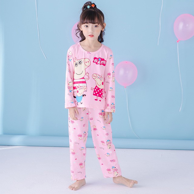 Setelan Piyama Anak Laki laki Perempuan Lengan Panjang 