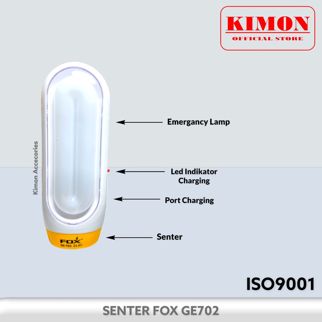 SENTER FOX GE702 LED SENTER LAMPU DARURAT EMERGANCY LAMP RECHARGEABLE