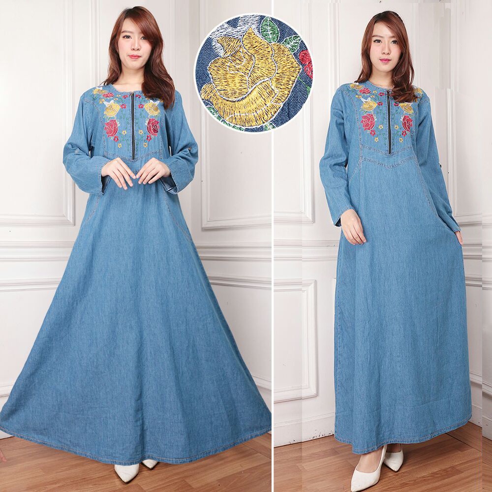 SB Collection Gamis Maxi Kanae Longdress Jumbo Jeans Wanita