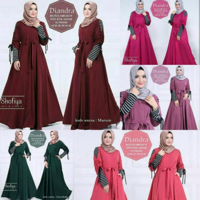 Aman Diandra Maxi Dress Gaun Gamis Wanita Simple Trendi
