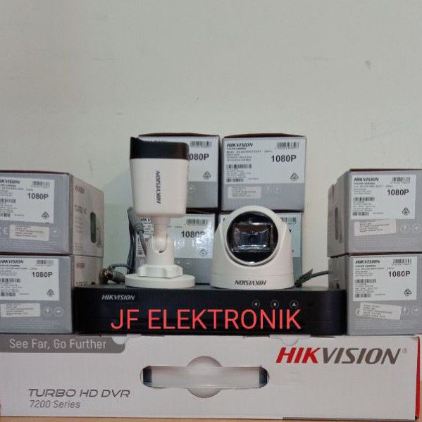 PAKET CCTV HIKVISION 4 CHANNEL 2 KAMERA 2MP 1080P KOMPLIT TINGGAL PASANG