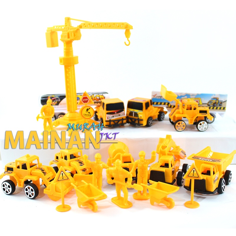 MAINANKEI MAINAN ANAK MURAH CONSTRUCTION TRUCK PLAY SET OCT6368 MAINAN ANAK PROJECT CITY CONSTRUCTION TRUCK LENGKAP