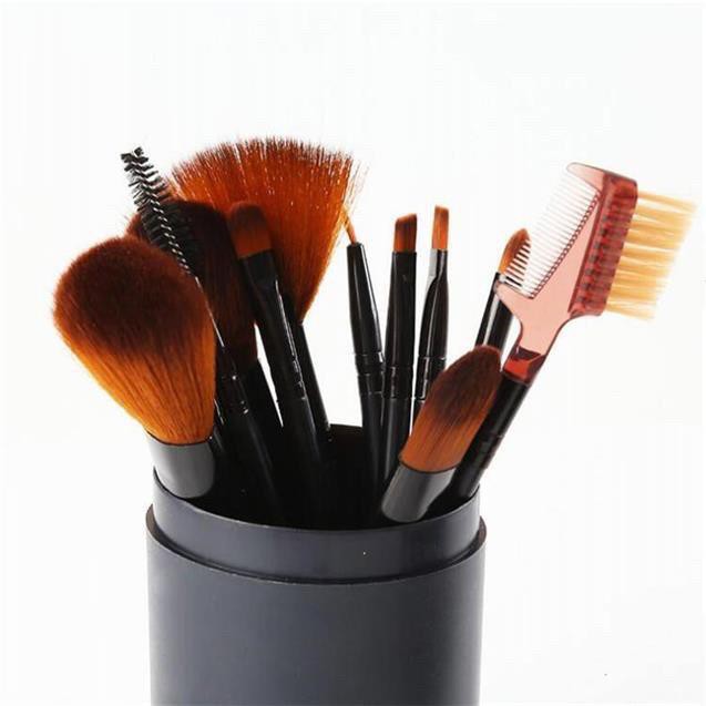 Makeup Brush Make Up Kuas Makeup 12pcs Paket Kuas Make Up + Tabung Make Up Brush Set Makeup Brush