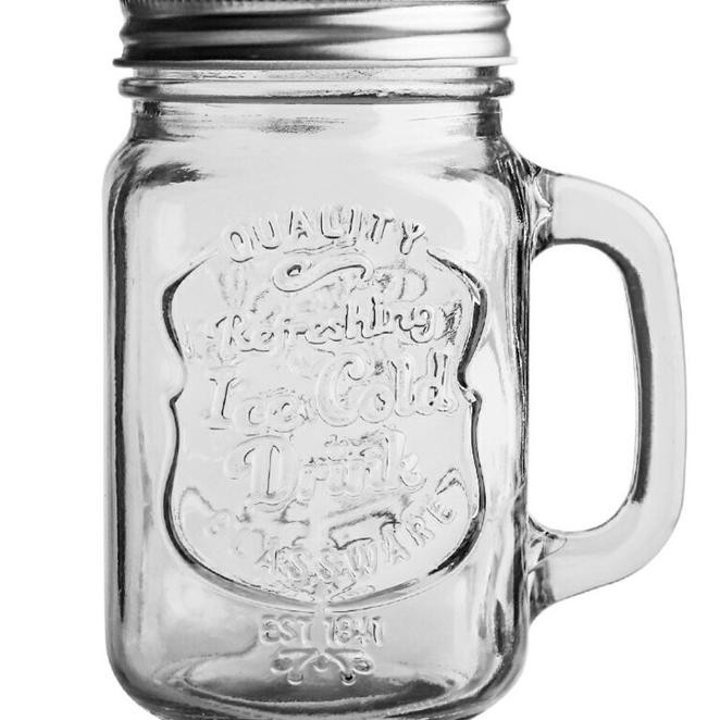 Pzrp Harvest Drinking Jar Tutup Stainless/Harvest Jar/Mug Jar Glass/Gelas 1D2R