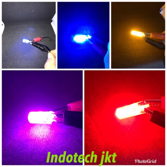 Lampu Senja T10 4 led karet/silica mobil motor