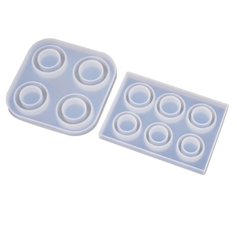 Moonlight&quot; 4/6 Grid DIY Handmade Rings Shape Silicone Epoxy Mold UV Resin Moulds Pendant Tools Jewelry