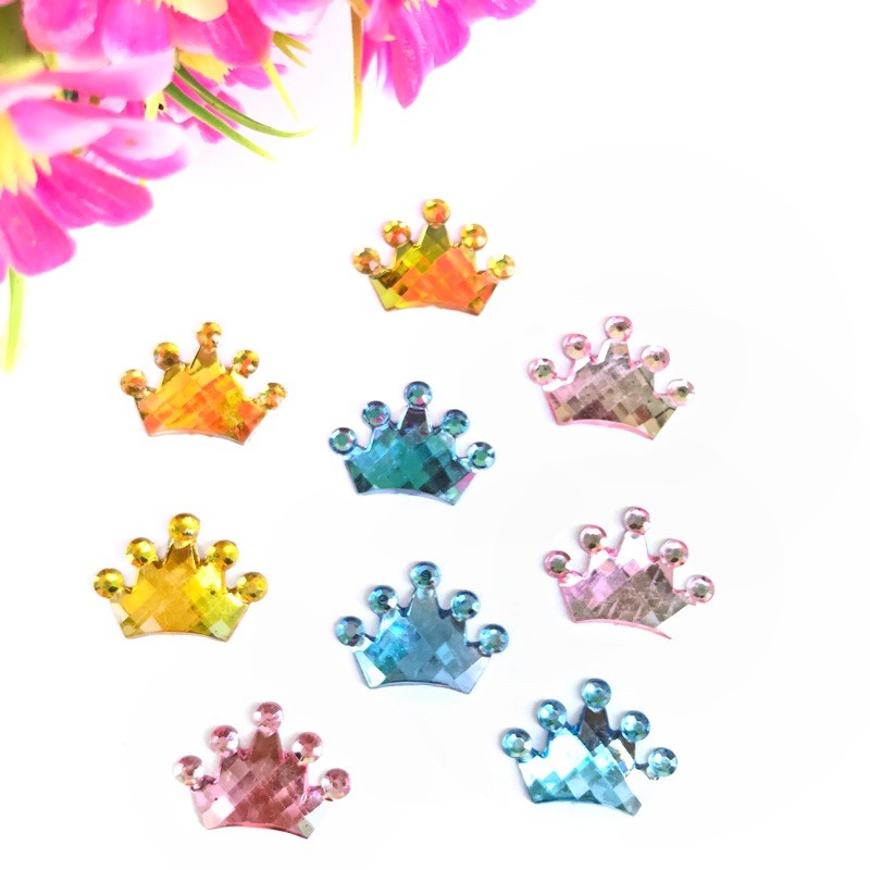 Crown Ringan isi 10pcs 14x18mm Bahan Kerajinan Craft tasbih swarovski jepit aksesoris