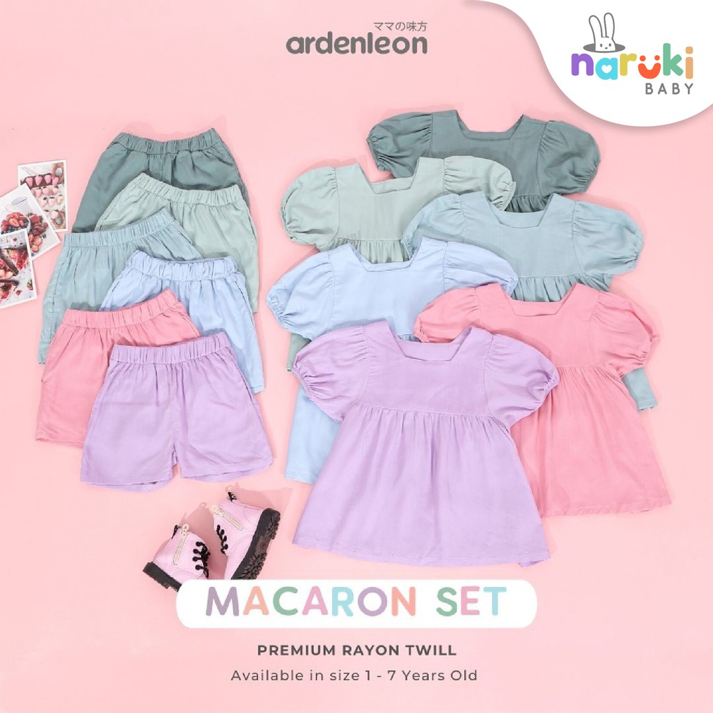 Ardenleon Macaron Set Kids Girl Arden Leon Baju Setelan Anak Perempuan