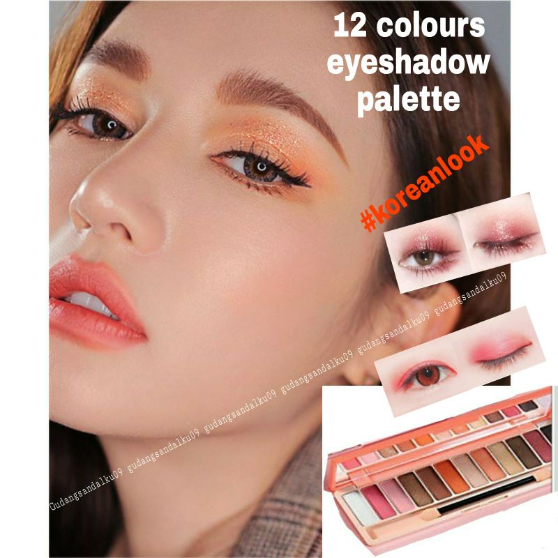 [ORI] 12 Warna Eyeshadow 12 Colour Palette Eyeshadow Nude Color Eyeshadow Termurah Make up Lameila