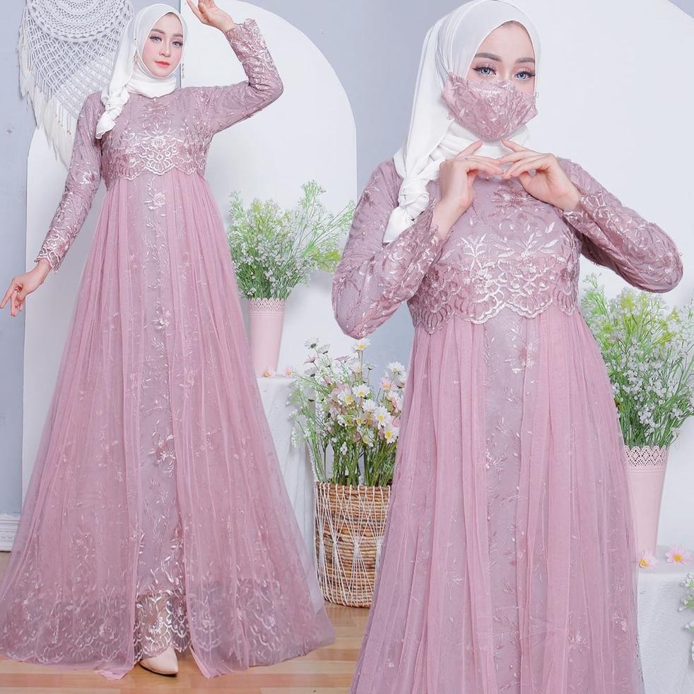 GRATIS ONGKIR Alexa Tulle Brukat Original Free Masker / Alexa Tulle Gamis Kondangan / Alexa Brokat K