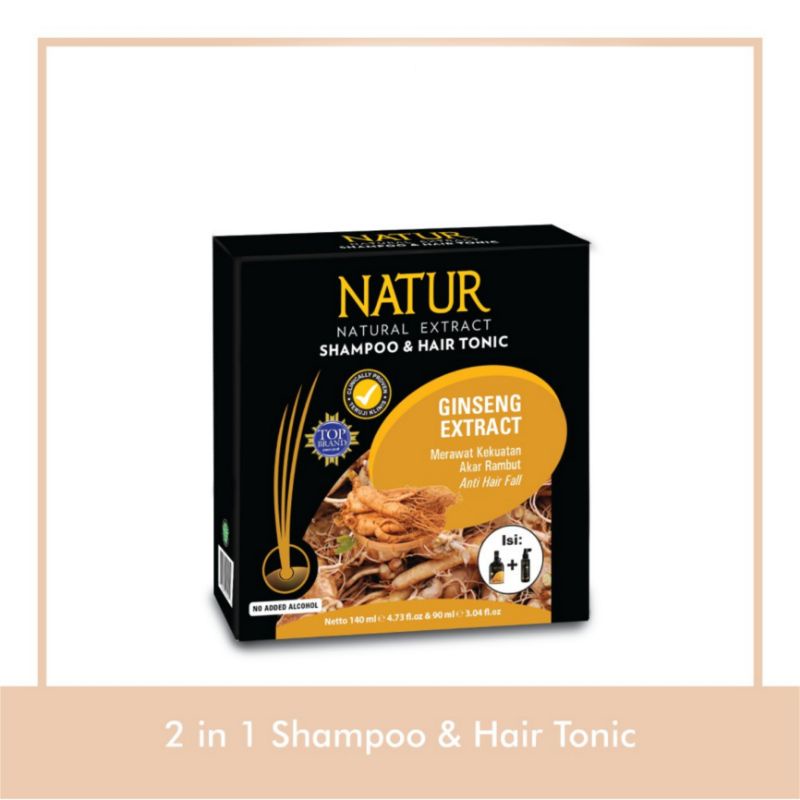 NATUR Natural Extract Shampoo &amp; Hair Tonic Ginseng Extract 140ml