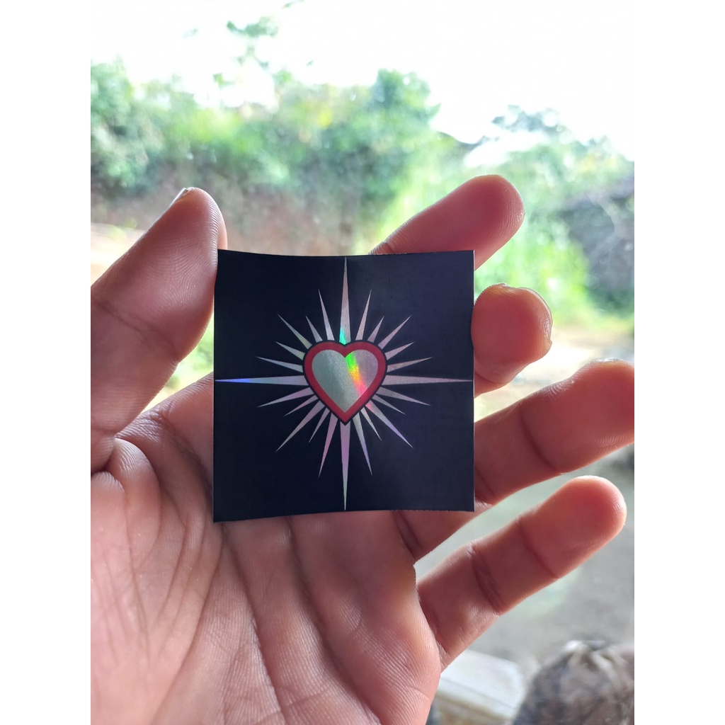 

Stiker Printing Hologram Hati Bersinar 5x5 cm