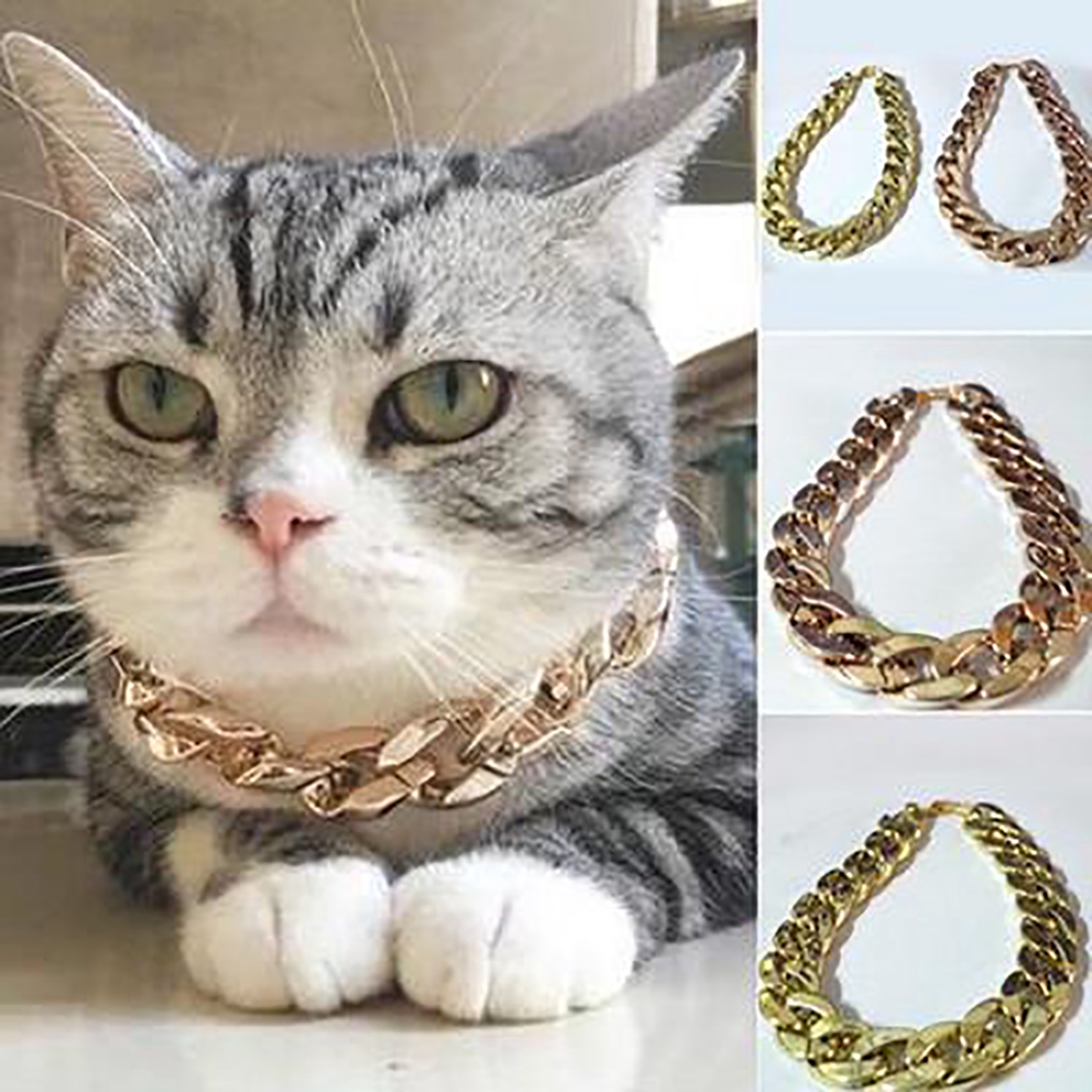 Kalung Leher Anjing Kucing Model Punk Lapis Emas 36cm Shopee
