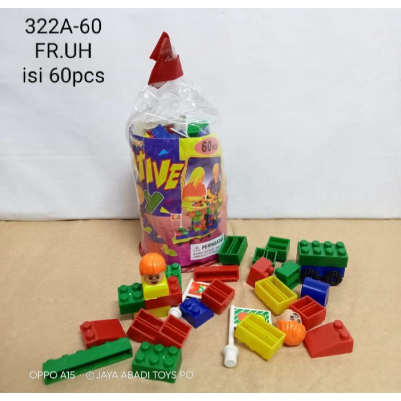 Mainan Blok Lego orang isi 60 pc Block Kreatif 322A-60