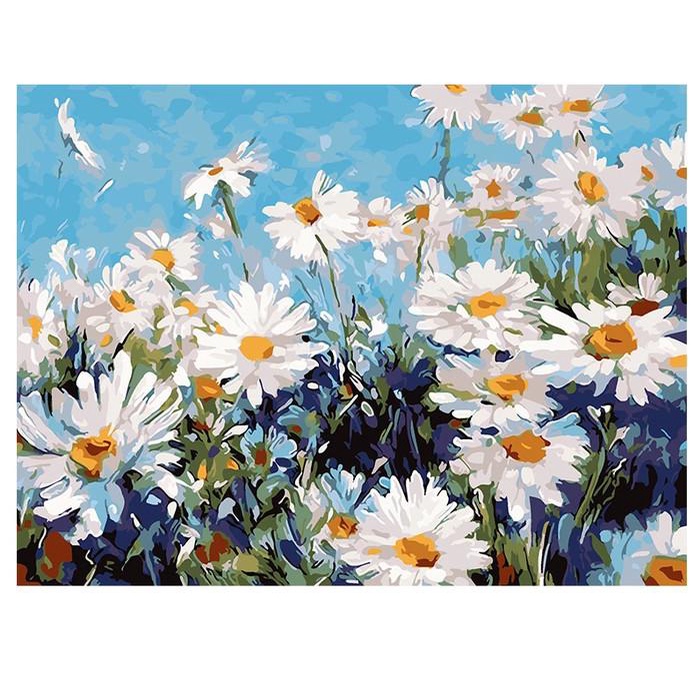 

Kanvas | Diy Painting Paint By Numbers Canvas Lukis White Garden 40*50