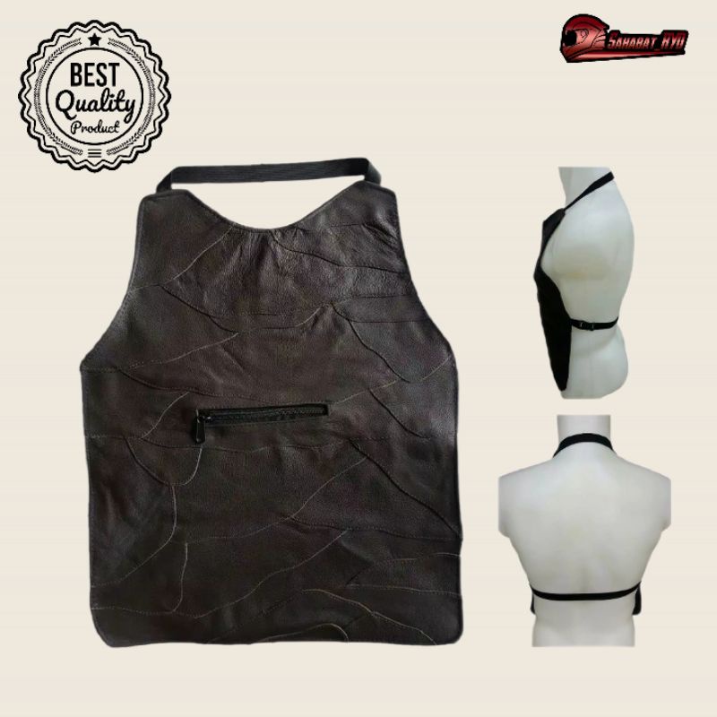 ROMPI MOTOR ALAS DADA KULIT ASLI GARUT PELINDUNG DADA ANGIN