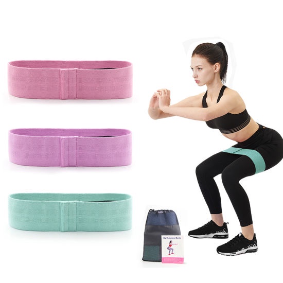 PAKET 3 PCS Tali Yoga Resistance Hip Bands Tali Elastis Olahraga Yoga JS9 Non Slip Free Bag