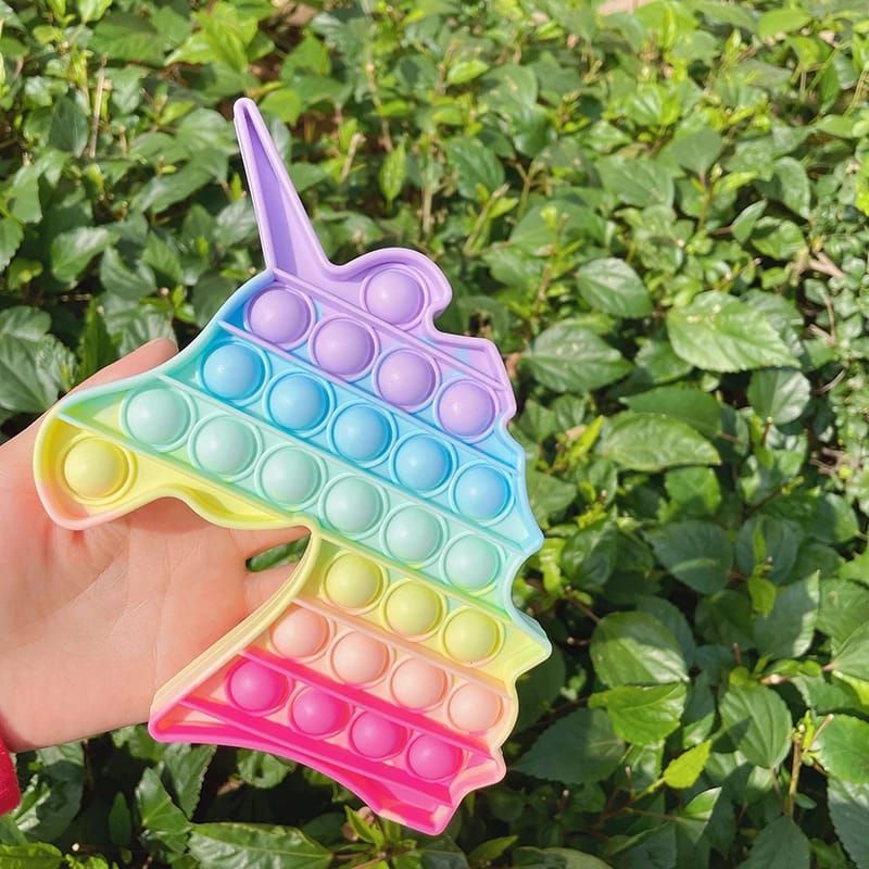 Pop it Its Popit Unicorn Rainbow Mainan Edukasi Anak Fidget Toys-1