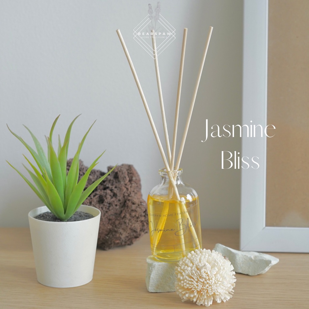 Bearspaw Fine Fragrance Reed Diffuser 50ml Pengharum Pewangi Ruangan Free Stick Rotan Fiber Dried Flower-7