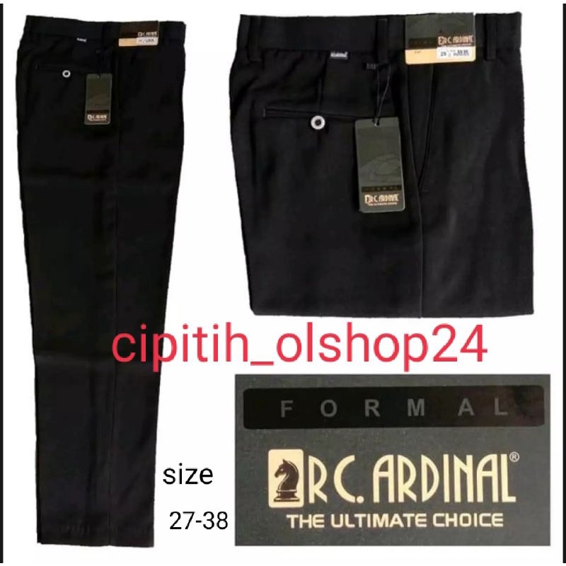 CELANA BAHAN | KERJA | FORMAL | KANTOR | PANJANG | HITAM | DASAR PRIA SLIMFIT COD