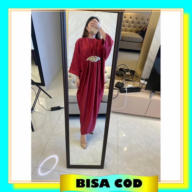 Madinah Mutiara Kaftan - Kaftan Modern Kaftan Wanita Gamis Lebaran Kaftan Mutiara Best Seller(N1W6) 