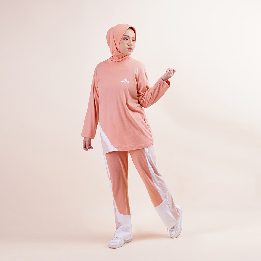 MALIKA Chayra Set - Dusty Peach |  Pakaian baju outfit jaket outer set stelan setelan atasan olahrag