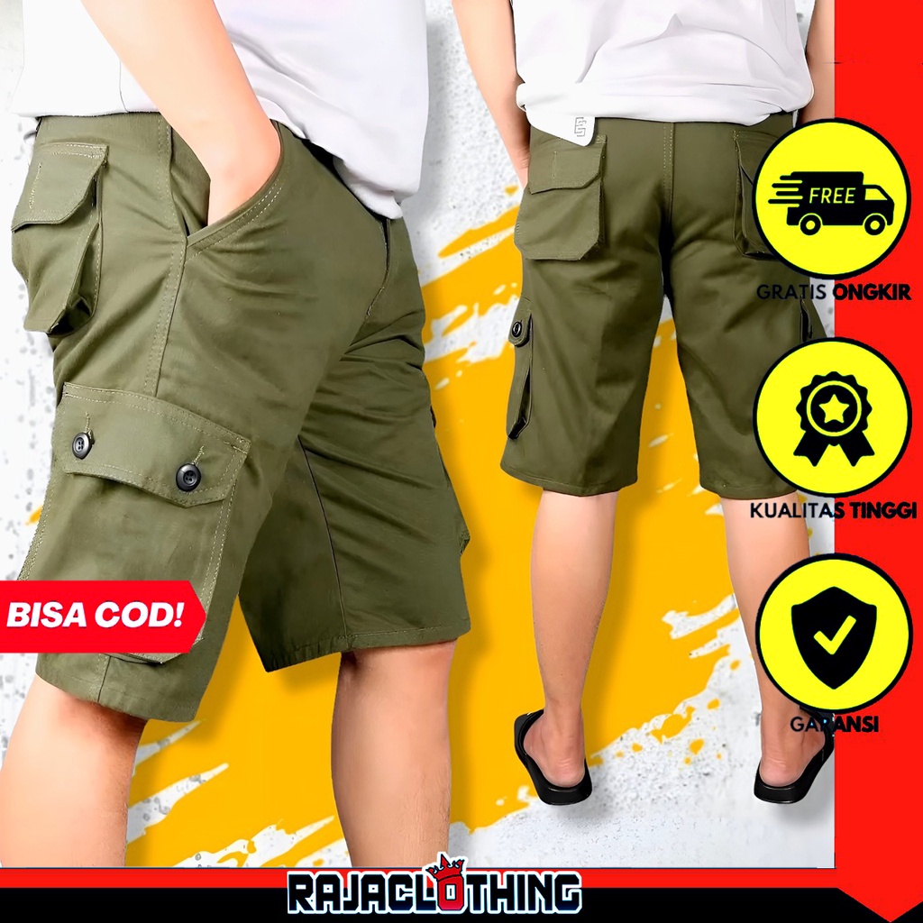 RCL - Celana Cargo Pendek Pria Pdl Original Forward System S.M.L.XL / Celana Cargo Pendek Army Original bahan Premium