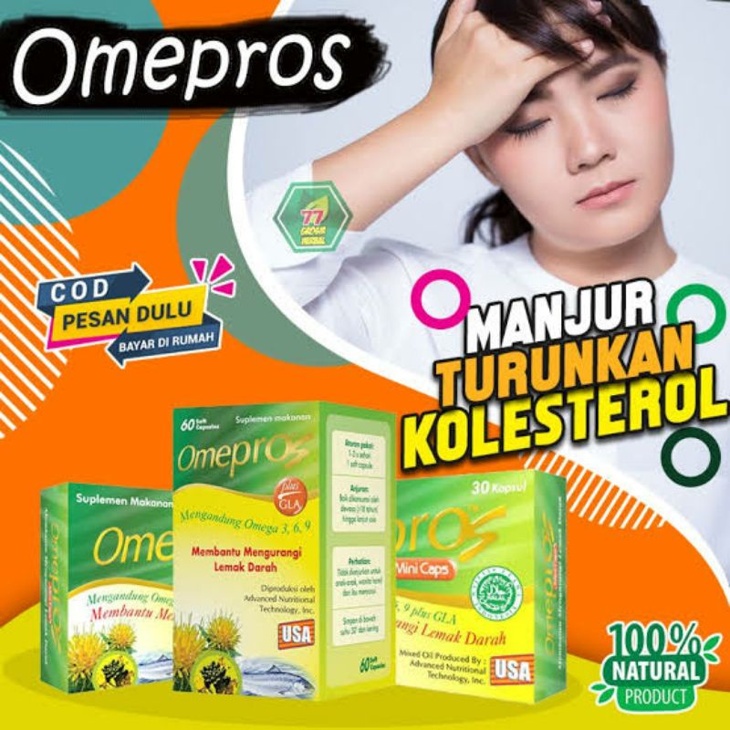 Omepros Omega 3,6,9 / Obat Pengurang Lemak Darah Ampuh / Omepros Obat Kolesterol Murah