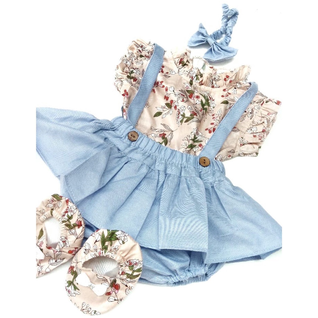 CASSANDRA /AIKO / BRIELLE JUMPER Baju Setelan Dress Rok Bunga Bandana Sepatu Pergi Lucu Fashion Anak Bayi Perempuan Cewek Terlaris Murah-6