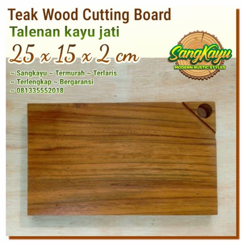 Talenan kayu jati 25x15 teak wood wooden cutting board talenan kayu