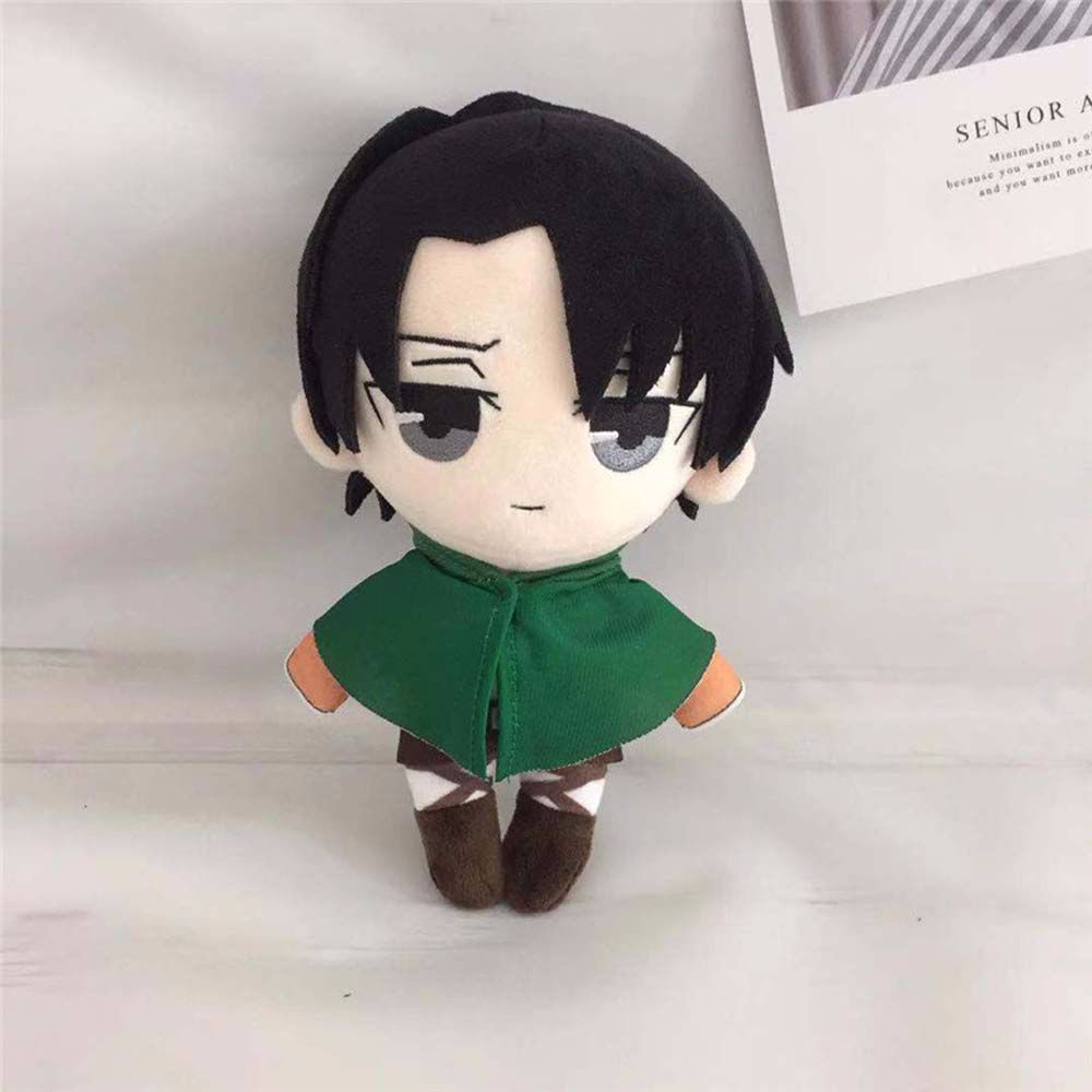 Needway  20cm Attack on Titan Anime Plush Dolls Plush Toys Figure Toys Ackerman Soft Stuffed Levi Ackerman Eren Jaeger Plush Pillow Stuffed Toys