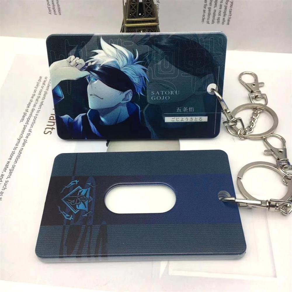 【 ELEGANT 】 Jujutsu Kaisen Card Holder Portable Anak Hadiah Cosplay Cover Bga Liontin Siswa Gantungan Kunci Kartu Case