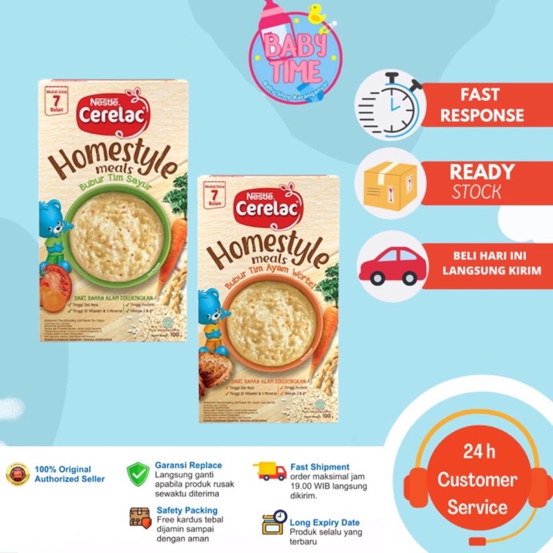 Nestle CERELAC HOMESTYLE Bubur Bayi Rasa Tim Sayur &amp; Tim Ayam Wortel Box 100g