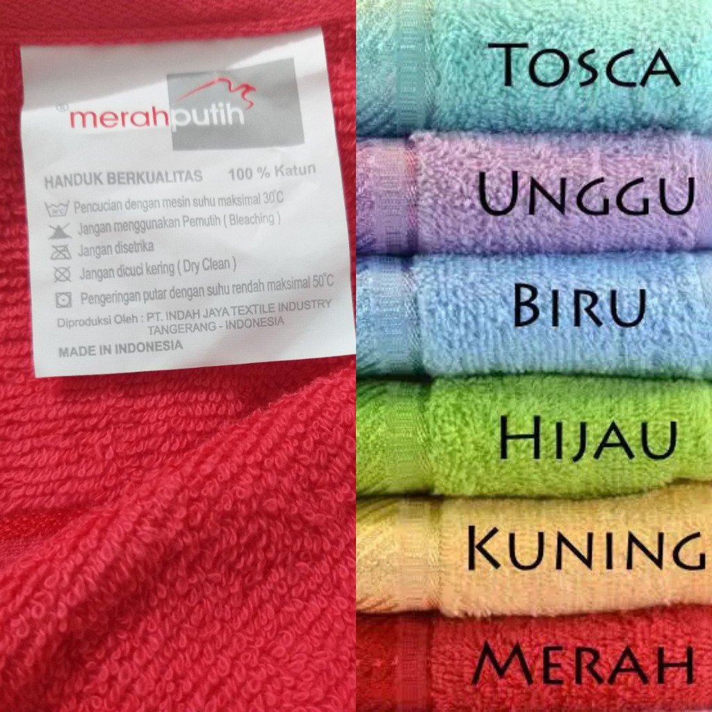 Handuk Merah Putih by Terry Palmer 70x140 - Handuk Mandi Dewasa Jumbo Merah Putih 70x140