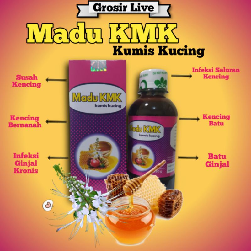 Madu KMK Kumis Kucing Obat Kencing Batu/Batu Ginjal/Infeksi Saluran Pencernaan