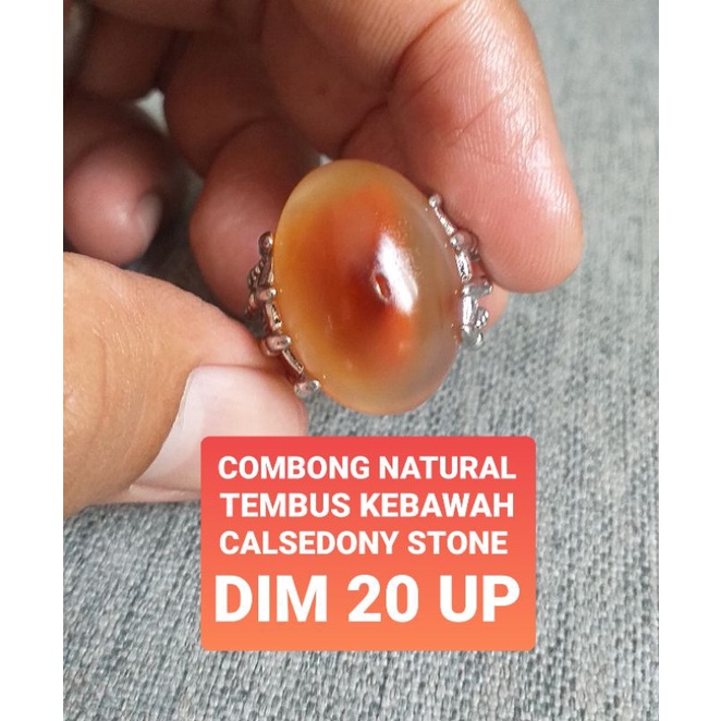 CINCIN BATU AKIK COMBONG SERAT RAMBUT TEMBUS DIM 20 JENIS CALSEDONY