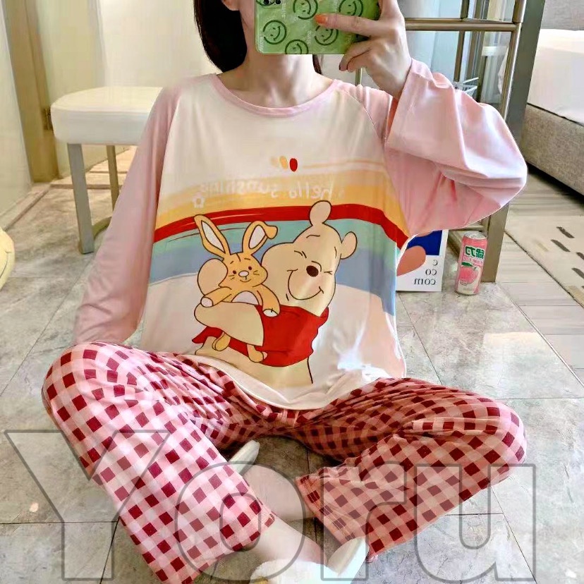 Pamelo PP786 Stelan baju tidur Import Baju Tidur Wanita Panjang PP Import Spandek PP10 PPJ-PP10 P0Buny kom pink