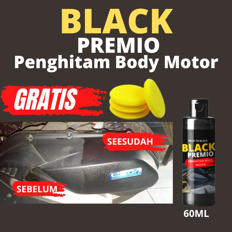 Penghitam Body Motor Permanen Cairan Penghitam Bodi Motor Permanent BLACK PREMIO 60ml